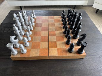 Restoration Hardware Extra Large Decorative Chess Set With Metal Pieces