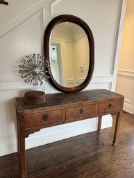 Oval Dark Pine Mirror