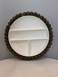 Vintage JSC Divided 'Bon Appetit' Olive Edged Serving Platter