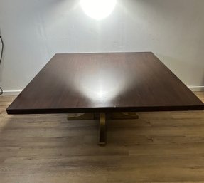 Square Solid Walnut Table With Brass Legs (1of2)