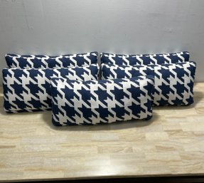 5 Small Blue And White Outdoor Throw Pillows