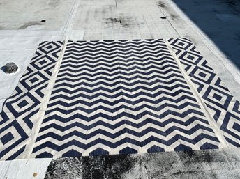 8x10 White And Blue Amagansett Rug