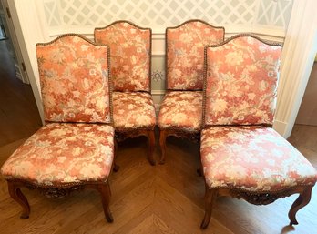 Set Of 4 French Style Upholstered Dining Chairs