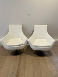 Pair Of Soho Concept Leather Swivel Chairs