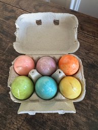 Set Of 6 Alabaster Eggs With Carton Ducceschi