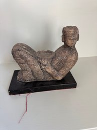 Stone Mayan Statue On Base