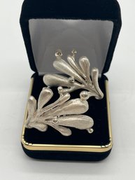 Pair Of Eric Messin Sterling Silver Clip On Earrings