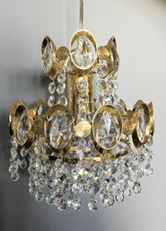 Brass And Crystal 3 Tier Chandelier