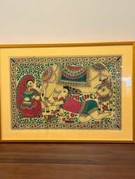 Indian Art Yellow Cow