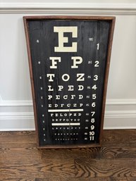 Vintage Style Eye Chart On Wood