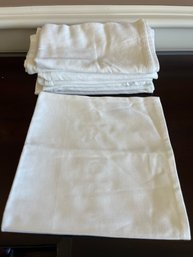 Set Of 8 Williams Sonoma Home White Napkins 100% Cotton