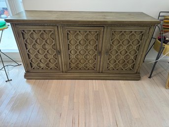 Vintage 3 Door Green Wood Credenza