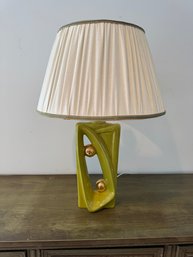 26' Vintage Green And Gold Table Lamp