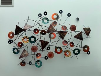 4' Curtis Jere Style Kaleidescope Metal Wall Sculpture
