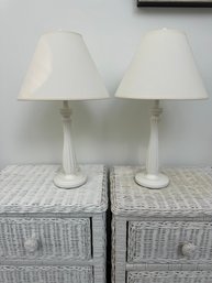 Pair Of White 22' Table Lamps
