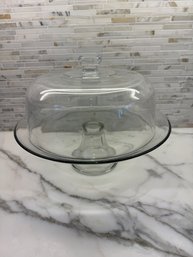 Glass Domed Cake Plate