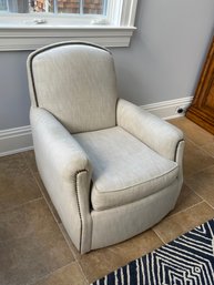 Restoration Hardware Light Gray Swivel Chair