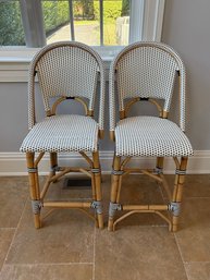 Pair Of Serena & Lily Black And White  Bistro Stools #1