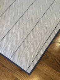 8x6 Navy And Cream Herringbone Area Rug