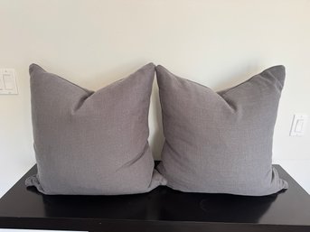 Pair Of Grey Throw Pillows