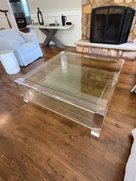 Interlude Home Lucite And Glass Coffee Table