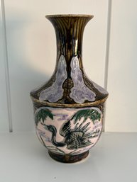Purple, Brown And Green Glazed Vase