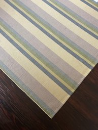 9x12 Woven Striped Area Rug In Green, Blue, Yellow And Lavender