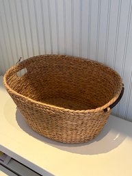 Large Woven Seagrass Basket With Handles
