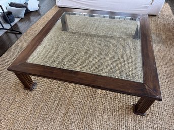 Large Glass Inlay Coffee Table