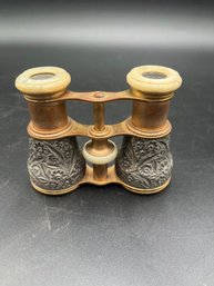 Antique French Brass Opera Glasses With Mother Of Pearl Eyepieces