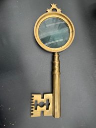 12' Brass Magnifying Glass Key
