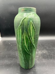 11' Kevin Hicks Green Pottery Vase