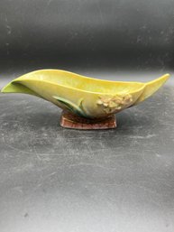 14' Vintage 1948 Roseville Wincraft Console Bowl In Green 227