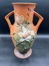 15' Vintage 1943 Roseville 'Magnolia' 98-15 Double Handled Vase