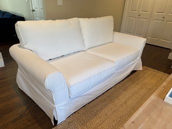 Pottery Barn 7' White Sofa (1 Of 2)