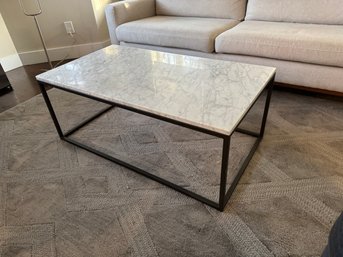 West Elm Gray And White Marble Coffee Table