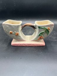 Vintage Roseville Bittersweet Double Cornucopia 858 Ombre