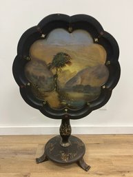 Antique Hand Painted Tilt Top Table