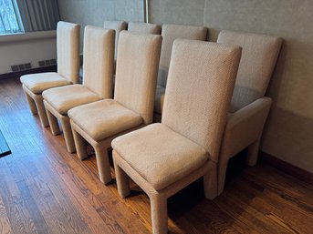 Set Of 8 Thayer Coggin Inc Mid Century Modern Fabric Upholstered Dining Chairs