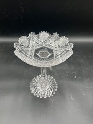 7' Antique ABP Cut Class Compote Pedestal Bowl