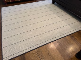 Wool Gray And White Area Rug