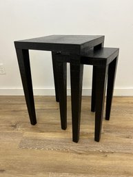 Pair Of Alligator Croc Skin Nesting Tables