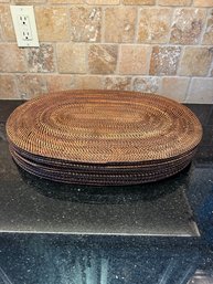 Set Of 12 Woven Rattan Placemats