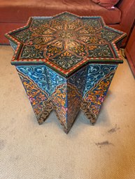 Vintage Morroccan Moorish Style Table With Star Shaped Top