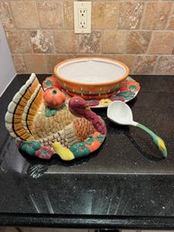 Turkey Tureen Dish And Platter