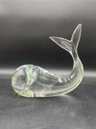 9' Vintage Licio Zanetti Murano Italy Art Glass Whale Signed