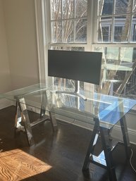 Chrome And Glass Computer Desk