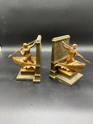 Pair Of Jennings Bros 'A Dead Whale Or A Stove Boat' Bookends