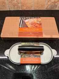 Williams Sonoma Cedar Planks And Burger Press