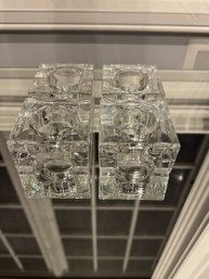 Set Of Glass Candle Holders